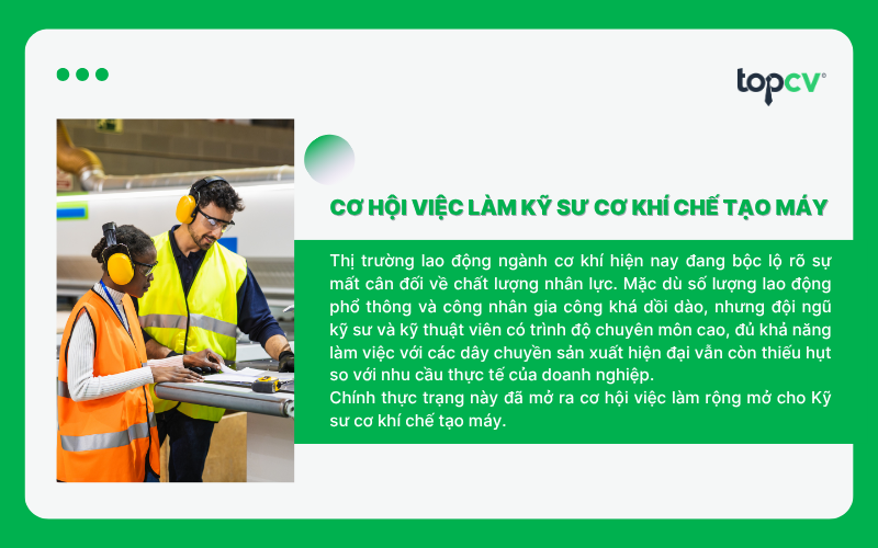 Cơ hội việc làm Kỹ sư cơ khí chế tạo máy của Kỹ sư cơ khí chế tạo máy